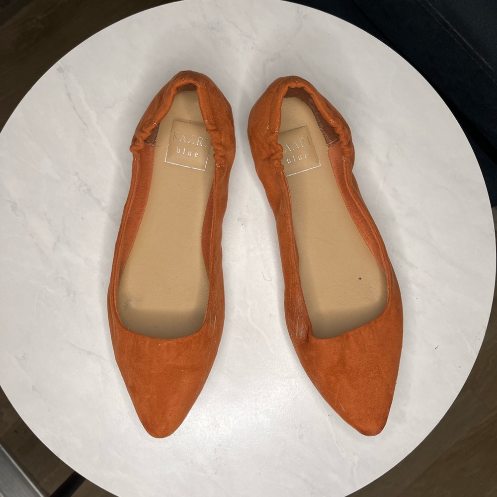 burnt orange ballet flats
